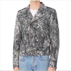 Sandro Paris Mens Thrasher Moto Jacket Graphic Size M